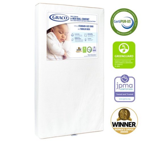 Graco 6" Dual-Comfort Baby Crib and Toddler Mattress