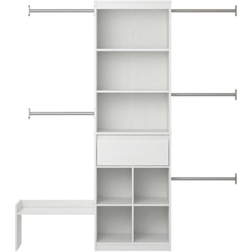 Little Seeds Grow with Me Adjustable Kids’ Closet Organizer System, 15.69" D x 95.44" W x 76.62" H, White