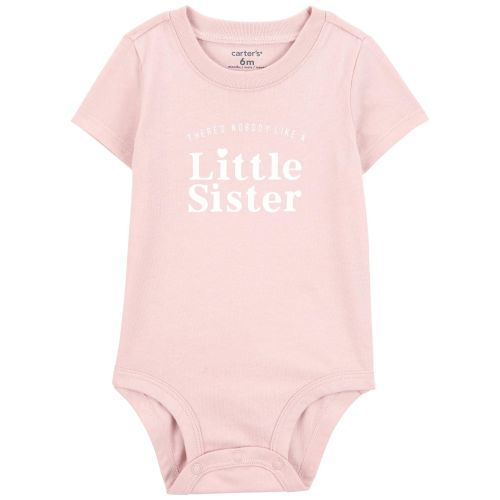 Baby Little Sister Short-Sleeve Bodysuit - Pink - Carter's | Carter's