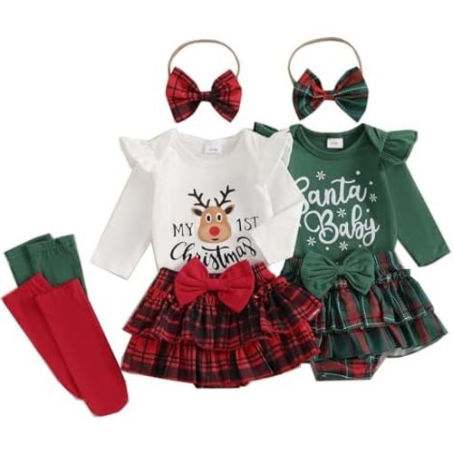ZyHwShine My First Baby Girl Valentines Day Outfit Letter Print Long Sleeve Romper Heart Ruffle Skirt Dress Baby Summer Dress