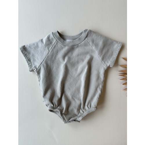 Bubble Romper | Soft Gray | Organic Cotton Fleece