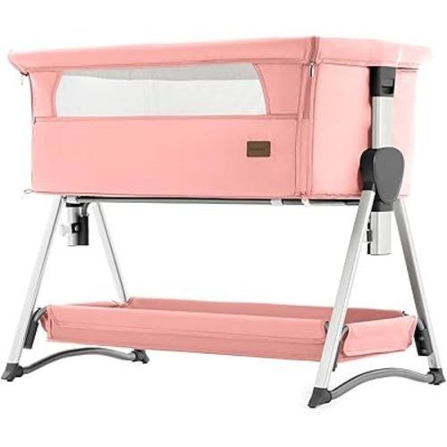 Baby Co-Sleeper,Rocking Crib,Baby Bassinet,Newborn Bedside Sleeper,Portable Bassine for Infant,Pink Rocking Cradle,Newborn Sleeping Bed,Bedside Crib Suit 0-6M