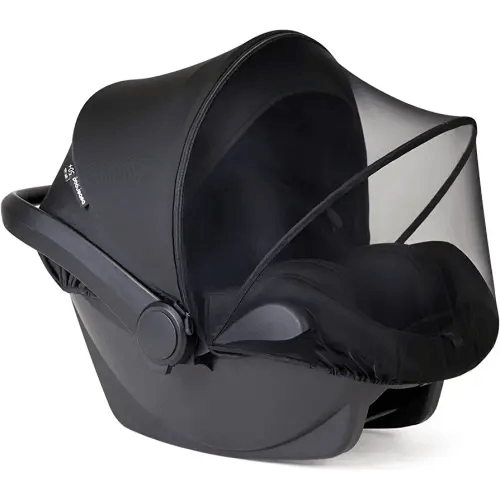 Beberoad Love 2-in-1 Mosquito Net & Sunshade for Car Seat Universal Car Seat Mosquito Net Cover with 2 Way Zipper UV Protection Car Seat Tent Cover (Black)