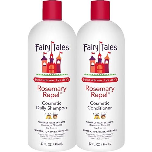 Fairy Tales Rosemary Repel Shampoo and Conditioner Duo - Kids' Favorite Scent, Lice Deterrent (Pack of 2)