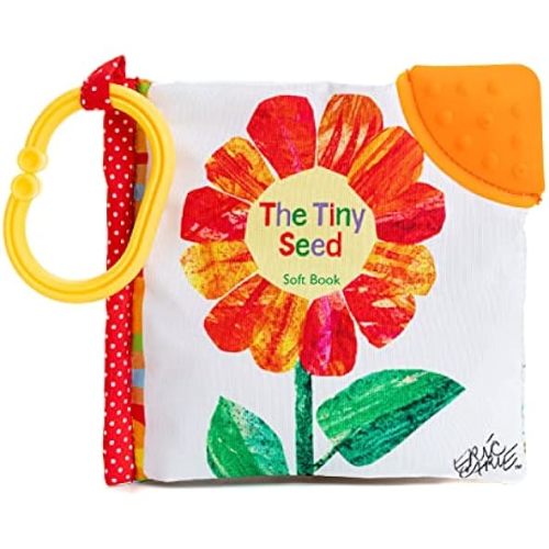 Let's Count Soft Book - World of Eric Carle the Very Hungry Caterpillar Baby on the Go Clip Teething Crinkle Soft Sensory Book for Babies, 5.25x5.25 Inch