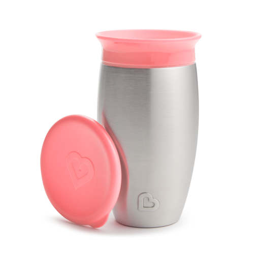 Munchkin Miracle® 360° Stainless Steel Sippy Cup - Light Pink