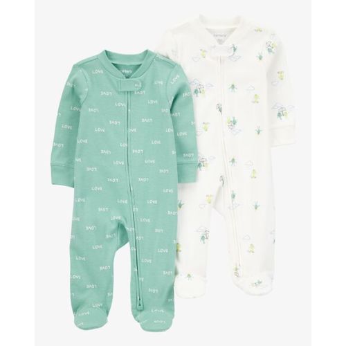 Baby 2-Pack Frog 2-Way Zip Sleep & Play Pajamass - Carter's | Carter's