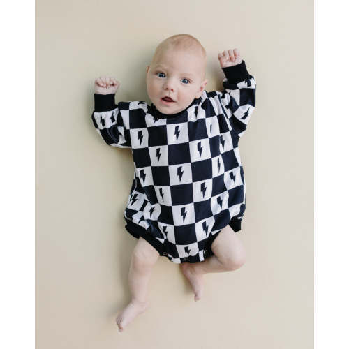 Bubble Romper | Charcoal Bolts