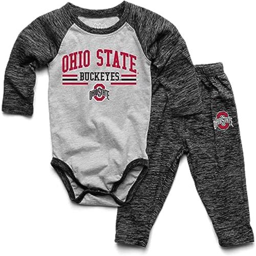 Wes and Willy Baby College Sports Fan Long Sleeve One Piece and Pant Set