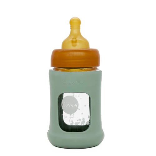 Wide Neck Baby Glass Bottle with Sleeve 150ml/5oz Single-Pack – Heveaplanet.com