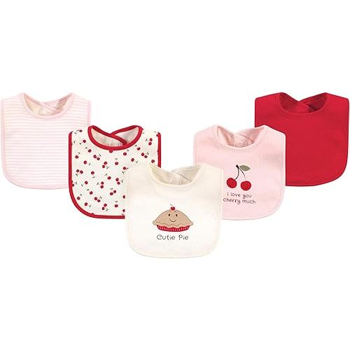 Touched by Nature Unisex Baby Organic Cotton Bibs, Cutie Pie, One Size
