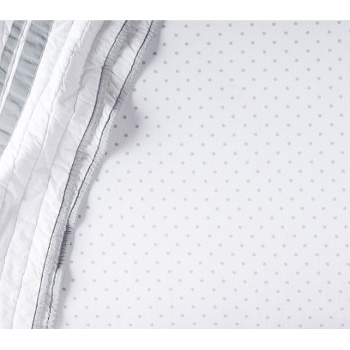 Pin Dot Mini Organic Crib Fitted Sheet, Grey