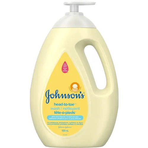 Johnson's Baby Wash and Shampoo for Baths, Head-to-Toe, Tear Free, 1000 ml, white