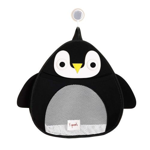 3 Sprouts Hanging Bath Toy Holder for Bathtub - Storage Caddy with Baby Organizer - Shower & Bath Tub Toy Storage Basket, Penguin