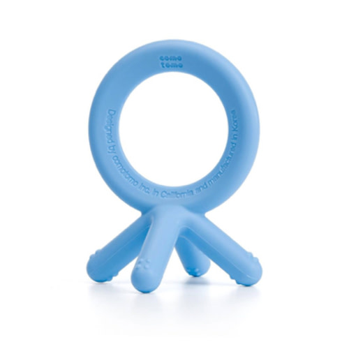 Comotomo Silicone Baby Teether, Blue