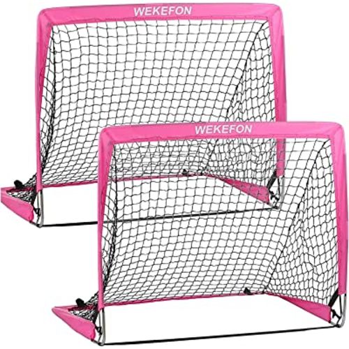 Soccer Goal Kids Soccer Net for Backyard Set of 2 - Size 2.9'x2.4' Portable Pop Up Practice Mini Soccer Goals with Carry Case - Lightweight and Foldable - Ideal Soccer Net for Kids Age 1-8
