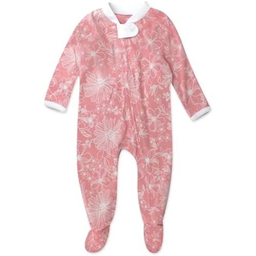 HonestBaby Classics Sleep & Play Footed One-Piece Pajama Sleeper 100% Organic Cotton