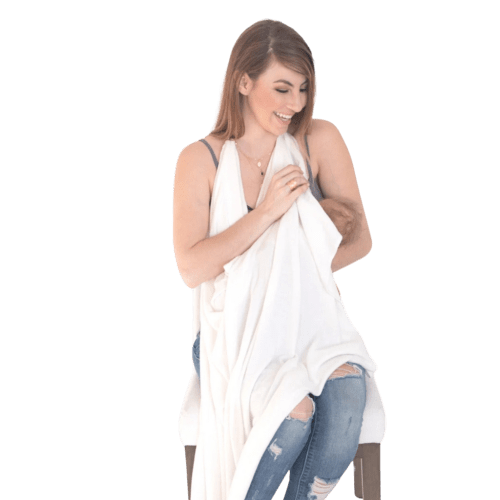 IVORY NURSING SHAWL | zalamoon.com