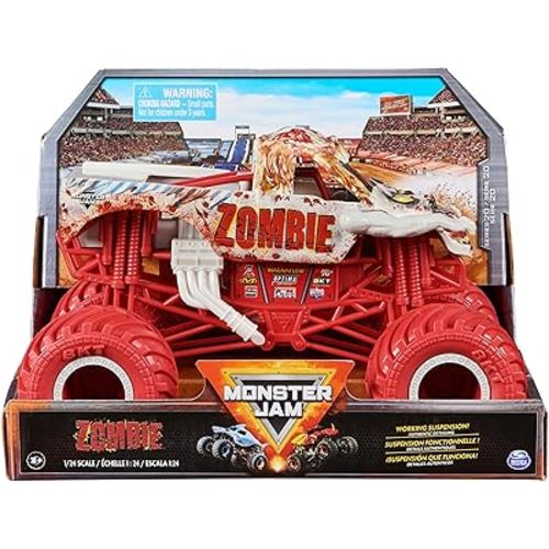 Monster Jam, Official Zombie Monster Truck, Collector Die-Cast Vehicle, 1:24 Scale, Kids Toys for Boys and Girls Ages 3 and up