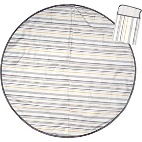 Prince Lionheart Multi-Purpose Catchall, Round Splat Mat, Gray Stripe, Great for Meal or Craft Time, Easy Clean Up, 47.75x47.75 Inch (Pack of 1)