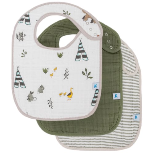 Cotton Muslin Classic Bib 3 Pack - Forest Friends Default Title