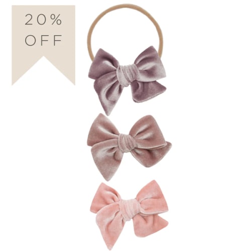 Velvet Bow 3 Pack: Mauve Headbands – Lou Lou & Company