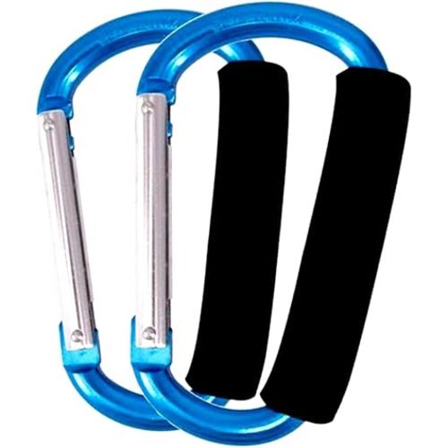 Stroller Hooks by Baby,2 pcs Carabiner Stroller Hook Organizer for Hanging Purses, Diaper Bag, Shopping Bags. Clip Fits Single/Twin Travel Systems, Car Seats and Joggers(Sky Blue)
