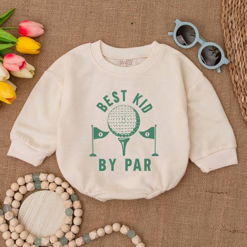 Best Kid By Par Baby Romper, Funny Golfing Bodysuit, Father's Day Gift, Cute Golf Baby Gift, Father and Son Shirts, Newborn Bubble Romper