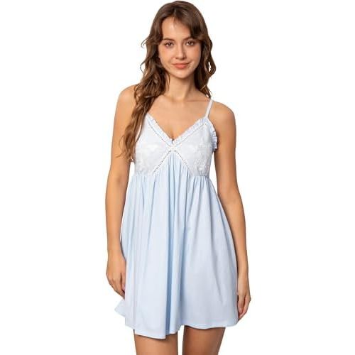 Nanxson Womens Cotton Nightgown Sexy Spaghetti Strap Babydoll Chemise