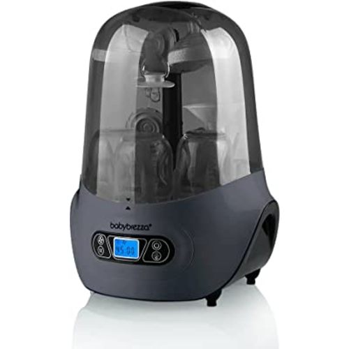 Baby Brezza Baby Bottle Sterilizer and Dryer Machine – Electric Steam Sterilization - Universal Fit - Pacifiers, Glass, Plastic, and Newborn Feeding Bottles, Charcoal