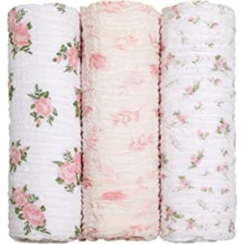 Amazon.com: Mami 3 Pack Bamboo Muslim Baby Swaddle Blanket, Soft Silky Swaddling Blankets Wrap for Newborn Infant, Large 47 x 47 inches (Baby Girl) : Baby