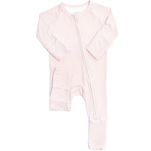 Pink Stripe Sleep Romper