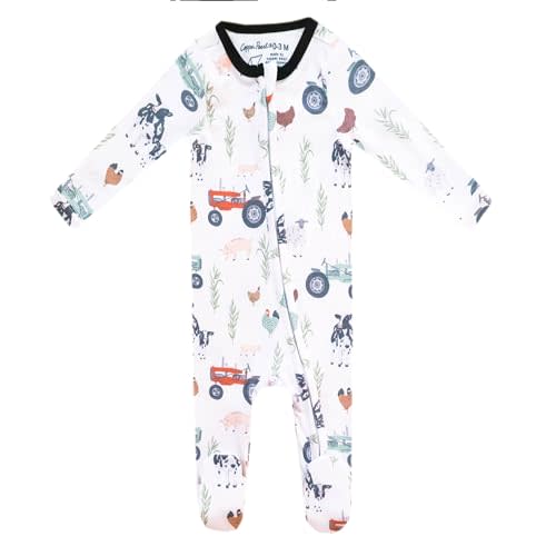 Copper Pearl Zip-Up Footie Baby Pajamas: Ultra-Soft Boys Pajamas and Girls Pajamas, Premium Knit Fabric in Stylish Prints, Tag-Free with Two-Way Zipper, Sized Newborn to 24 Months, Jo