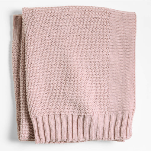 Bubble Knit Mauve Rose Baby Stroller Blanket
