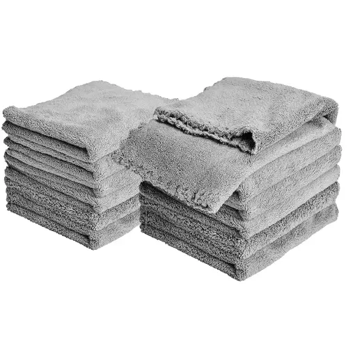Kyapoo Baby Washcloths 12 Pack 12x12 Inches Microfiber Coral Fleece Extra Absorbent and Soft for Newborns, Infants and Toddlers-Grey