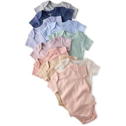 baby-girls Avery 10-pack Short Sleeve Bodysuits​ 100% Organic Cotton for Baby Boys​ & Girls