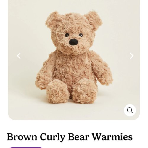 Microwavable Brown Curly Bear Warmies | Warmies USA
