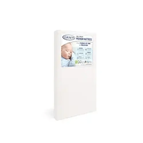 Graco Premium Crib & Toddler Mattress – GREENGUARD Gold Certified, CertiPUR-US Certified Foam, Machine Washable Cover with 100% Waterproof Sleep Surface, Fits Standard Full-Size Crib and Toddler Bed