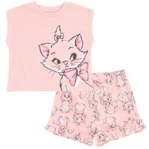 Disney The Aristocats Marie Infant Baby Girls Waffle Knit T-shirt And Shorts Outfit Set Blush Pink Marie 24 Months