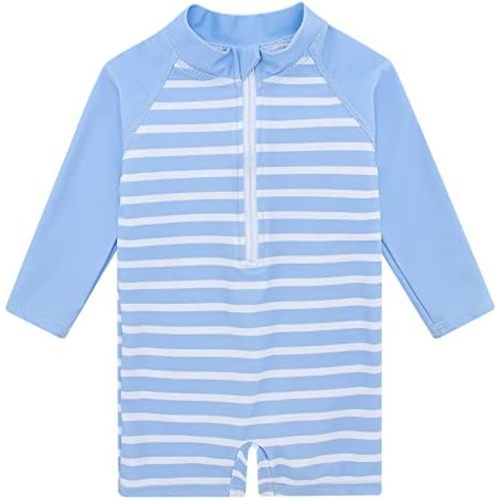 uideazone Baby Toddler Boys Zipper Rash Guard Swimsuit UPF 50+ One Piece Beach Swimwear Bathing Suits 3-36 Months