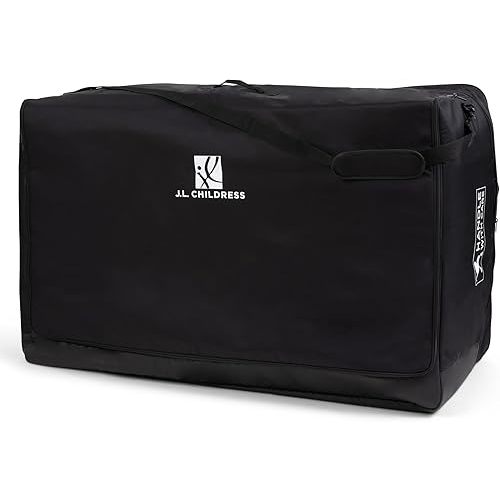 J.L. Childress Universal Stroller Travel Bag for Airplane - Fits Most Baby Strollers, Flying Essentials, Airport Accessories for Gate or Luggage Check, AirTag Compatible - X-Large PLUS, Padded
