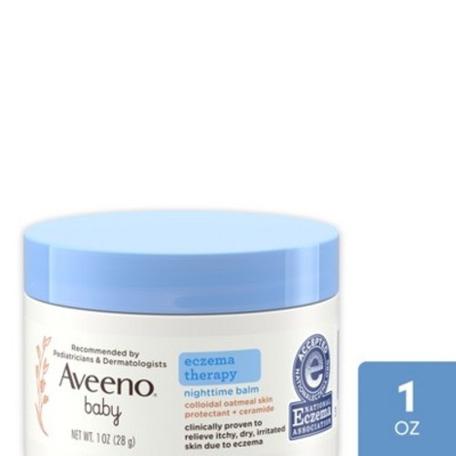 Aveeno Baby Eczema Therapy Nighttime Moisturizing Balm, Soothes & Relieves Dry, Itchy Skin - 1oz: Paraben-Free
