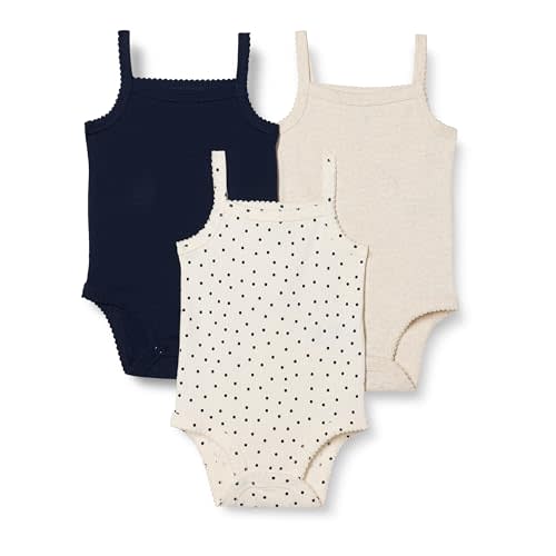 Amazon Essentials Baby Girls' Sleeveless Bodysuits, Pack of 3