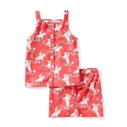 Wrangler® Little Girls Sleeveless Western-Inspired Tank Top & Matching Shorts Set