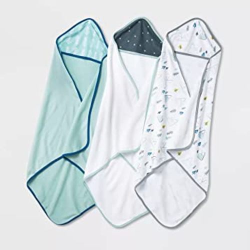Cloud Island 3pk Hooded Baby Towel (Green)