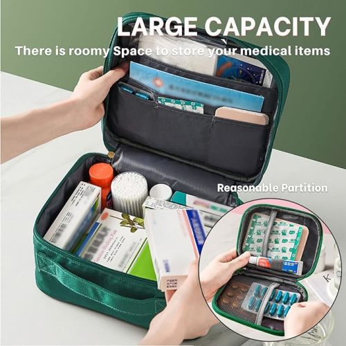 First Aid Bag Empty, (Large and Small, Green) - 2pc