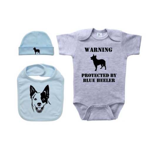Blue Heeler Gift Set, Australian Cattle Dog, Baby Shower Gift, Blue Heeler Onesie®, Newborn Blue Heeler Outfit, ACD Outfit, Newborn Gift Set