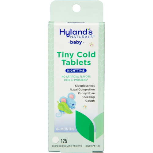 Hyland's Baby Tiny Cold Tablets, Ages 6+ Months, Nightime, 125 Quick-Dissolving Tablets