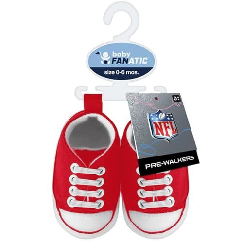 MasterPieces - NFL Baby Pre-Walkers Shoes, Officially Licensed San Francisco 49ers Football, High Top Sneakers, Soft Anti-Slip Soles, Boys and Girls, 0-6 Months