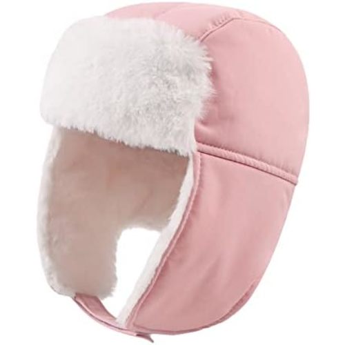 JANGANNSA Waterproof &Windproof Winter Baby Beanie Fleece Lined Kids Trapper Hat Earflap Warm Hat for Boys Girls